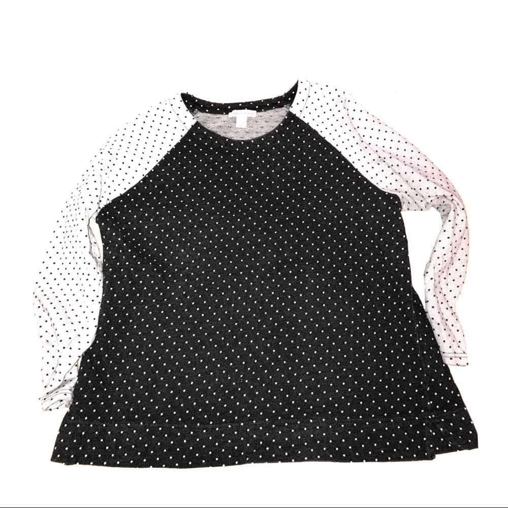 Coldwater Creek gray & black dotted sweatshirt 2X